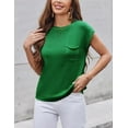 thumbnail image 3 of Weardear Womens Sweater Vest Cape Sleeve Loose Fit Knit Ribbed Tank Tops with Front Pocket, S-XXL, 3 of 6