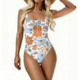 thumbnail image 2 of Jamicy One Piece Swimsuit Women Tummy Control Square Neck Sporty Ruched Slimming Monokini High Cut Women's Bathing Suit, 2 of 8
