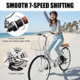 thumbnail image 6 of Ktaxon 26 Inch Folding Beach Cruiser Bike, 7 Speed Womens Bike with Foldable Basket, Lock & Rack, White, 6 of 9