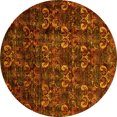 thumbnail image 1 of Ahgly Company Indoor Round Abstract Yellow Modern Area Rugs, 3' Round, 1 of 4