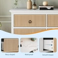 thumbnail image 3 of EuKer 6 Drawer Dressers for Bedroom, Chest of Drawers with Storage & Waveform Fluted Panel Design, White Beige, 3 of 8