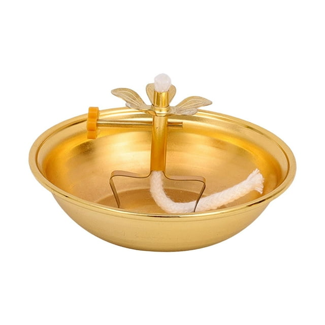 Portalámparas de ghee, portalámparas de mantequilla, plato para lámpara de aceite, suministros para altar budista, vela Estilo A