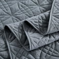 thumbnail image 5 of Peace Nest 2-Piece Reversible Pattern Quilted Coverlet Set, Dark Gray, Twin, 5 of 6