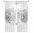 thumbnail image 7 of Sheer Curtains 72 inches Long, Spring Watercolor Gray Eucalyptus Leaves Light Filtering Sheer Window Curtains Rod Pocket Voile Drapes for Bedroom Living Room, 52"W x 72"L 2 Panels, 7 of 7
