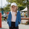 thumbnail image 4 of Uorisanigo Navy Blue Zipper Hoodie Sweatshirt Coat for Boys and Girls, Lightweight Outerwear Long Sleeve Hooded Hoodies for Vacation Shopping Exercise Wear, 4 of 7