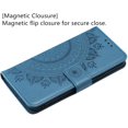 thumbnail image 4 of Mandala Phone Cover for Samsung Galaxy S9 Plus, Ultra Slim Flip Case with Card Slot, Magnetic Closure, Embossing PU Leather Case with Stand Function and Lanyard, Foldable Motif-Blue, 4 of 13