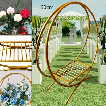 

60cm Double Hoop Round Cake Stand Flower Rack Wedding Background Stand Gold Double Ring Wedding Cake Stand Flower Stand Floral Hoop Wedding Hoop Wedding Cake Stand Gold Modern Flower
