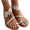 thumbnail image 2 of Thong Sandals for Women Beach,2020 New Womens Bohemia Flat Sandals Summer Beach Glitter Beaded Flip-Flop Thong Shoes, 2 of 5