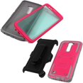 thumbnail image 3 of LG Treasure LTE Case, LG Phoenix 2 Case, SOGA [Tri-Guard Series] Shockproof Hybrid Armor Protective Case Cover with Belt Clip Holster & Built-in Screen Protector for LG Treasure LTE - Hot Pink, 3 of 4