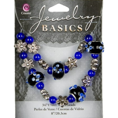 Drops Vintage Glass Bead Strand - Cousin Jewelry Basics Glass Bead Strands, 8.25