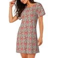 thumbnail image 2 of Picia Insects Spiders Pattern Women’s Nightdress – Casual Short-sleeved Loose-Fit Sleepwear, Soft Cotton Short-Sleeve Sleep Shirt for Relaxation & Comfort, 2 of 6