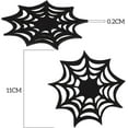 thumbnail image 2 of 10 Pack Halloween Drink Coasters Black Spider Web Coaster Spooky 4.5 x 4.5 Inch Non-Woven Cup Mat Pad for Home Kitchen Office Housewarming Party Table Decoration Supplies, 2 of 7