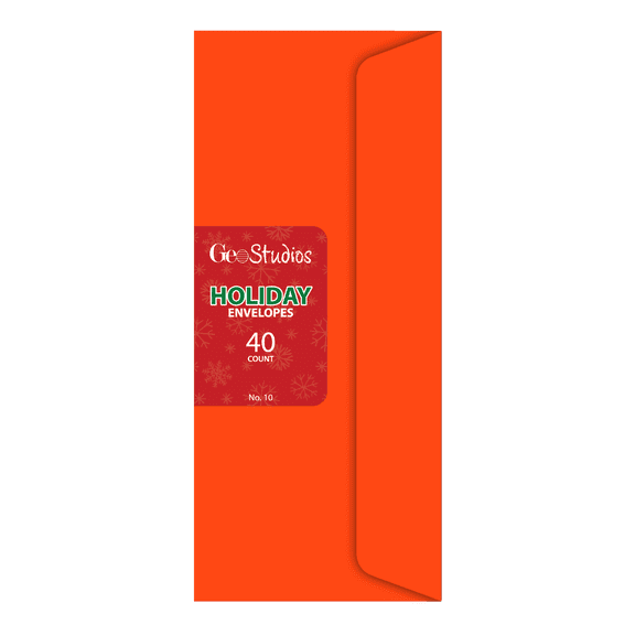 Geo Studios Envelopes, #10, 4-1/8" x 9-1/2", Gummed Seal, Red, Pack Of 40 Envelopes