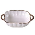 thumbnail image 1 of Qeeadeea Rectangular Lasagne Pan With Handle, Small Ceramic Bakeware Pan For 1 Person, Porcelain Baking Dish Oven Proof-white-21x16.5x5cm, 500ml, 1 of 7