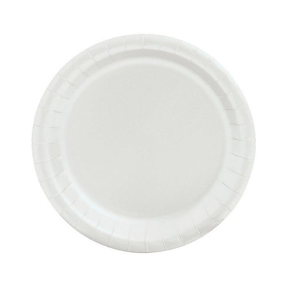 White 7" Paper Plate 24Pc - Party Supplies - 24 Pieces