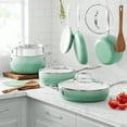thumbnail image 3 of The Pioneer Woman Harlow 15-Piece Cookware Set, Ceramic Non-Stick Pots and Pans Set, Green, 3 of 21