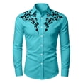 thumbnail image 5 of Toddler Tshirt Western Themed Long Sleeve Button Up Casual Print Shirt Girls' Tops Sky Blue 12-13 Years, 5 of 5