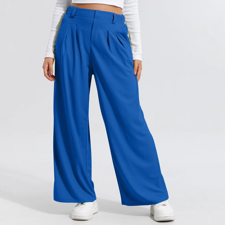 Frostluinai Womens Dress Pants Wide Leg Pull On Stretchy Work