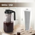 thumbnail image 2 of Cold Brew Coffee Maker - 64 Oz Heavy-Duty Glass Mason Jar Pitcher with Stainless Steel Filter, Leak-Proof Lid, Ergonomic Handle & Precision Pour Spout – Ideal for Iced Coffee, Tea, Cold Brew (Black), 2 of 6