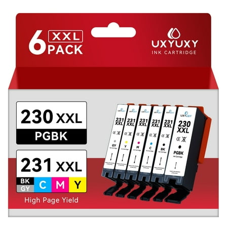 230 231 Ink Cartridge Replacement for Canon PGI-230 CLI-231 Ink Cartridges to use with PIXMA TS8820 Printer (6 Pack)