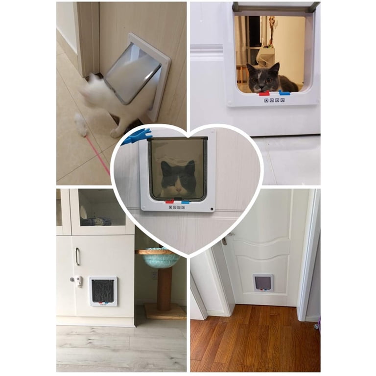 Safe Cat Flap Door With 4 Way Lock Pet Rotary Door... - Vicedeal