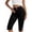 *Black, variant on ClodeEU Women's Solid Color Capri Yoga Pants with Side Slit and Button,Slim Fit Athletic Leggings Black,Womens Plus L