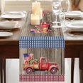 thumbnail image 3 of Table Runners 72 Inches Long Dress Scarves, Independence Day Farmhouse Kitchen Table Runner, Coffee Tablerunners, Red Truck Watermelon Star Wooden Grain 16x72 Inch, 3 of 9
