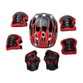 thumbnail image 2 of 7 piezas Casco de patinaje para el rodillo del casco para bicicletas para niños para niños pequeños al aire libre Rojo negro, 2 of 8