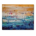 thumbnail image 3 of Designart 'Blue Meet Orange Abstract' Modern Print on Natural Pine Wood, 3 of 5