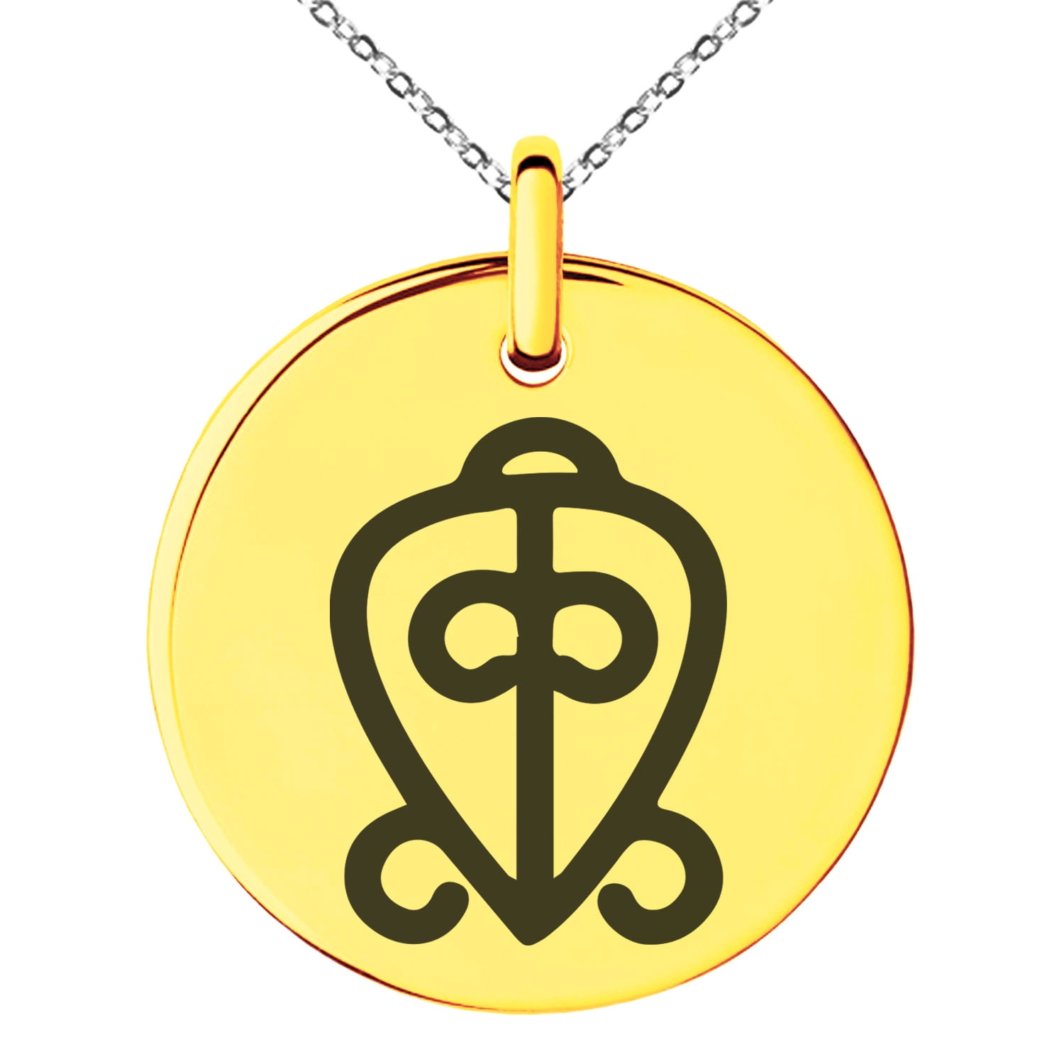 Stainless Steel Aztec Power of Love Rune Engraved Small Medallion ...