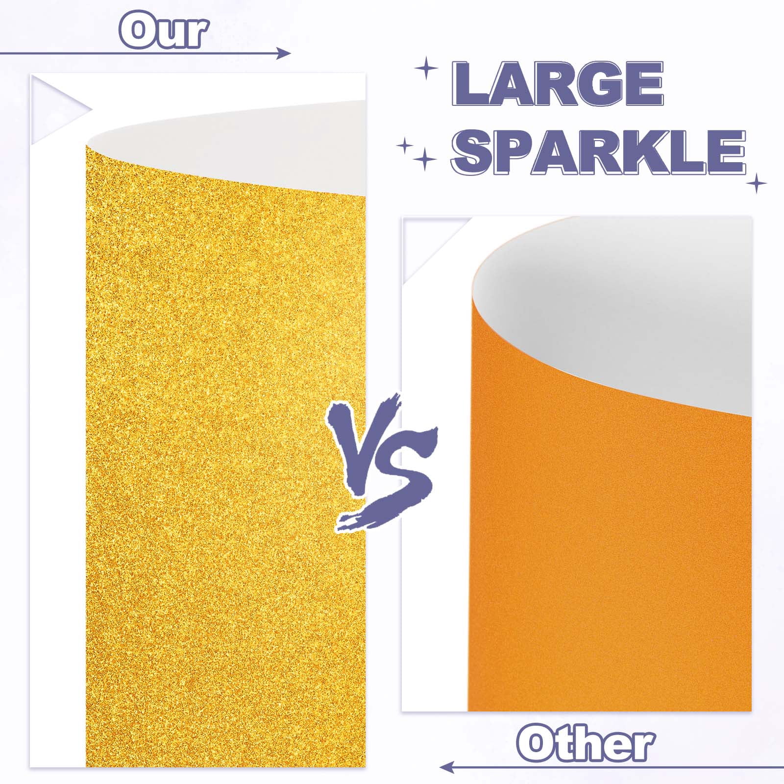 60Sheets Gold Glitter Cardstock, 8.3x11.7 in A4 Glitter Paper Card Stock Shiny Scrapbook 250gsm Sparkly Paper Large Shimmer for Crafts Scrapbook DIY Art Wedding Party