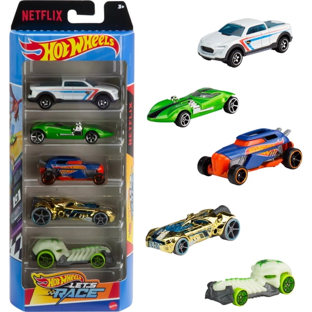 Toy Cars & Trucks, paquete de 5 unidades, Hot Wheels ¡Let's Race! Netflix