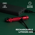 thumbnail image 5 of Swiss Tech Schlussel 400 Lumens Mini Rechargeable Keychain Flashlight, Red, Limited Edition, 5 of 11
