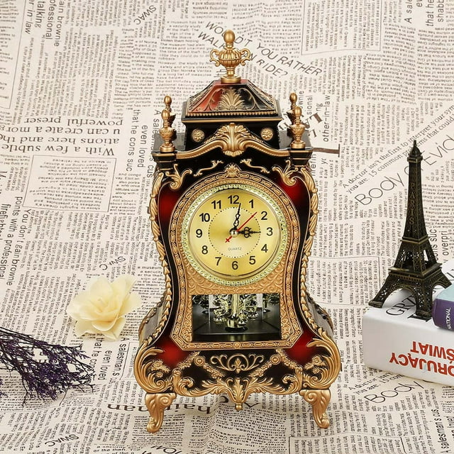 Desk Clock, Antique Table Clock Plastic Alarm Clock, For Home Hotel
