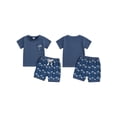 thumbnail image 2 of Gupgi 2Pcs Baby Boy Summer Outfits Short Sleeve Tree Embroidery T-Shirt + Shorts Set Clothes 6 Months - 3 Years, 2 of 9