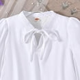thumbnail image 6 of Linfrsh Girls Shirts Girls Long Sleeve Shirts Kids Crewneck Soft Tunic Tops Basic Casual T-Shirts White,13-14 Years, 6 of 7