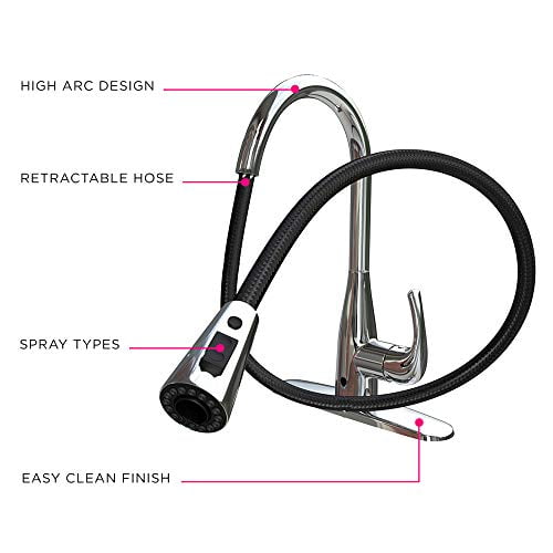 Bio Bidet by Bemis FLOW Motion Activated Single-Handle Pull-Down Sprayer Kitchen Faucet, Brushed Nickel