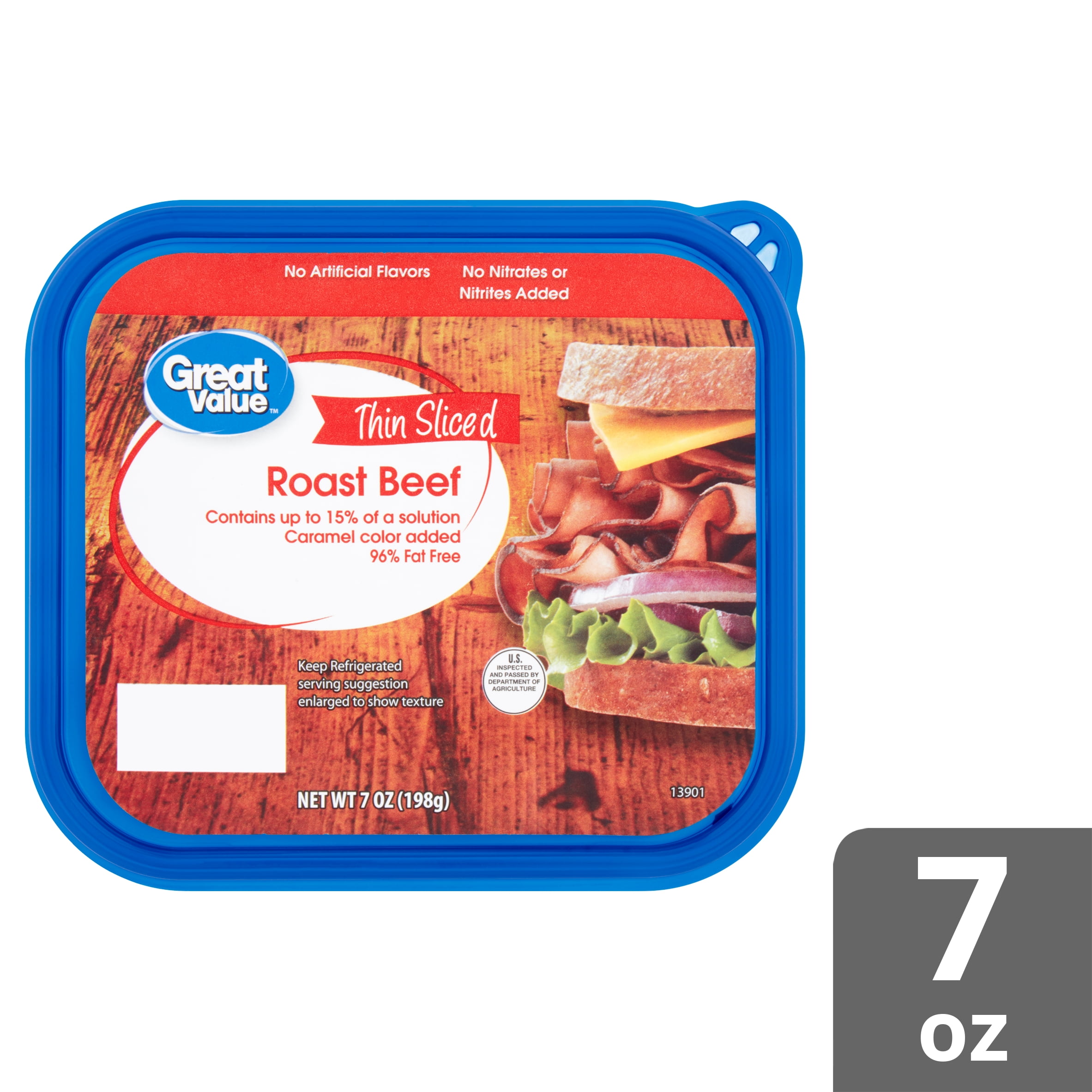 Great Value Roast Beef Lunchmeat, 7 Ounces