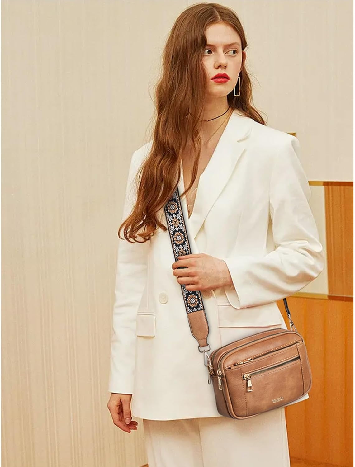 Crossbody Purse for Women Small Crossbody Bags Trendy Vegan Leather with Adjustable Shoulder Strap