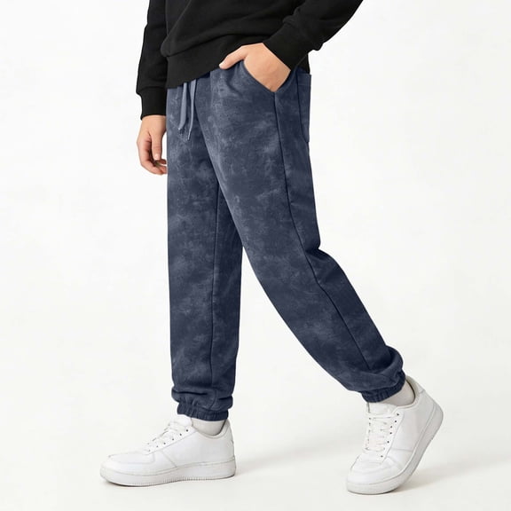 HAOTAGS Boys Sweatpants Size 10, Tie-Dye Drawstring with Pockets Elastic Bottom Kids Fashion Athletic Pants (5-13T)
