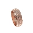thumbnail image 5 of 14K pink rose gold custom made Hawaiian plumeria scroll ring raised letter 6mm size 11.5, 5 of 7