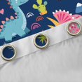 thumbnail image 4 of Feelyou Rainbow Dino Wildlife Black Out Curtains for Kids Boys Girls, Tropical Palm Curtains Pack of 2 (42x63 Each), Navy, 4 of 6