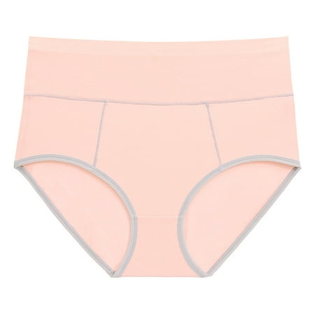 

Kddylitq Women s Brief Underwear Breathable Seamless High Waisted Cotton Underwear for Women Pink 2X