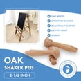 thumbnail image 6 of Oak Shaker Peg 2-1/2 inch, Pack of 25 Wooden Pegs for Hanging, DIY Shaker Rack and Rail, by Woodpeckers, 6 of 8