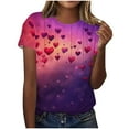thumbnail image 2 of Wowcloth Valentine Print Blouse for Woman, Short Sleeve Round Neck, for Valentine's Day and Daily Wear, 2 of 4