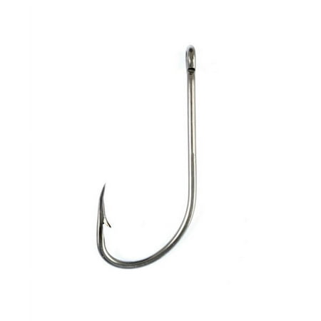 UPC: 0047708024013 | Eagle Claw 084-1 Plain Shank Offset Hook Size 1 Curved Point Ringed