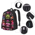 thumbnail image 2 of Disketp Monstrous Cartoon Characters Mochila Minimalista de Gran Capacidad, Mochila de Viaje para Escuela, Trabajo o Uso Diario, 2 of 6
