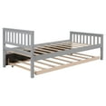 thumbnail image 6 of SYNGAR Twin Size Bed Frame with Trundle, Wood Bed Frame with Headboard and Footboard, Twin Platform Bed Frame with Wood Slat, No Box Spring Needed, Easy Assembly, Gray, 6 of 11