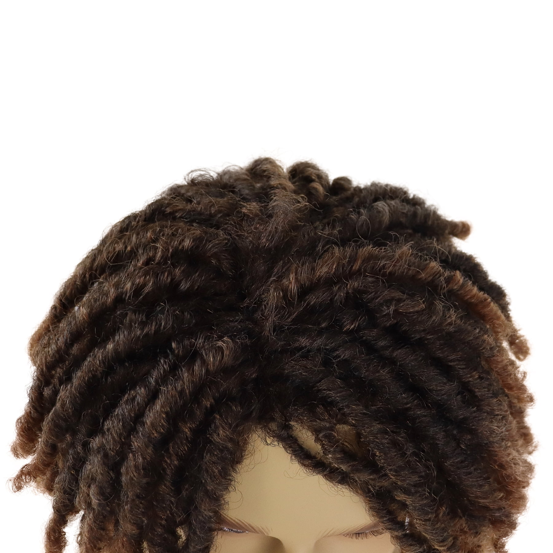 Short Dreadlocks Wigs for Men Ombre Brown Braided Wig with Bangs Color:T1B/30