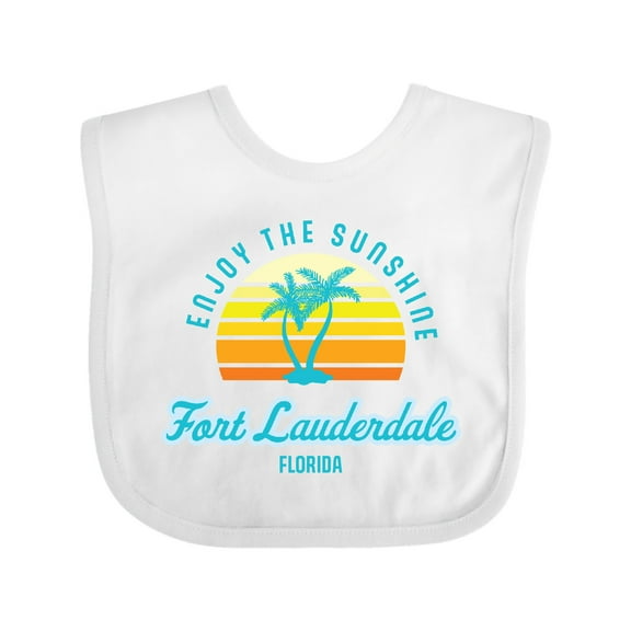 Inktastic Summer Enjoy the Sunshine Fort Lauderdale Florida in Blue Boys or Girls Baby Bib